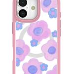 Clear Blush Bloom iPhone 17 Case With Petal Pink Ridge (MagSafe included)